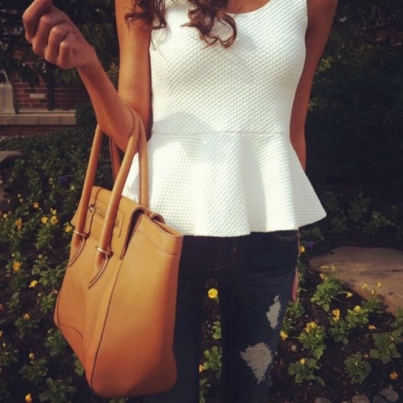 Anthropologie Tops - Ganni from ANTHROPOLOGIE White Sleeveless Peplum Top Small